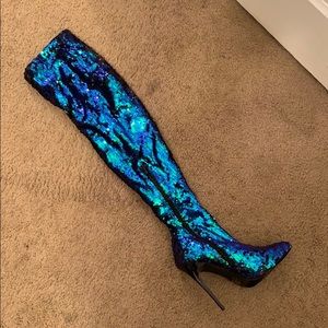 4 inch thigh high mermaid boots